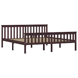 vidaXL Sengeramme m&oslash;rkebrun heltre furu 180x200 cm