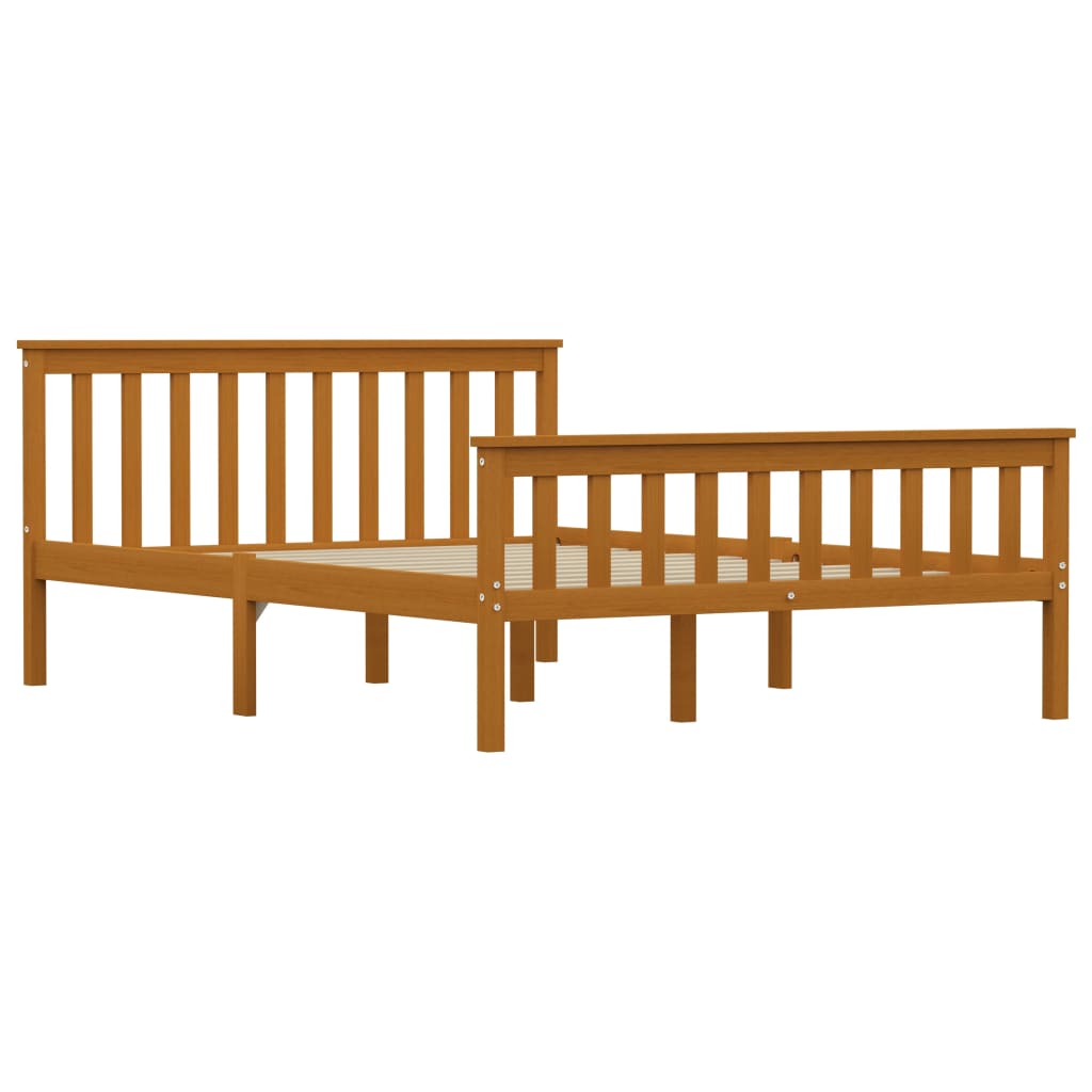 vidaXL Bedframe massief grenenhout honingbruin 140x200 cm afbeelding