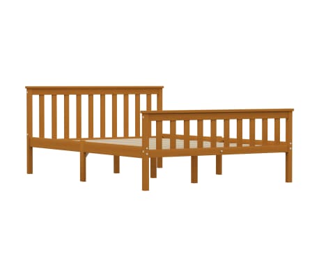 vidaXL Cadru de pat, maro miere, 140 x 200 cm, lemn masiv de pin