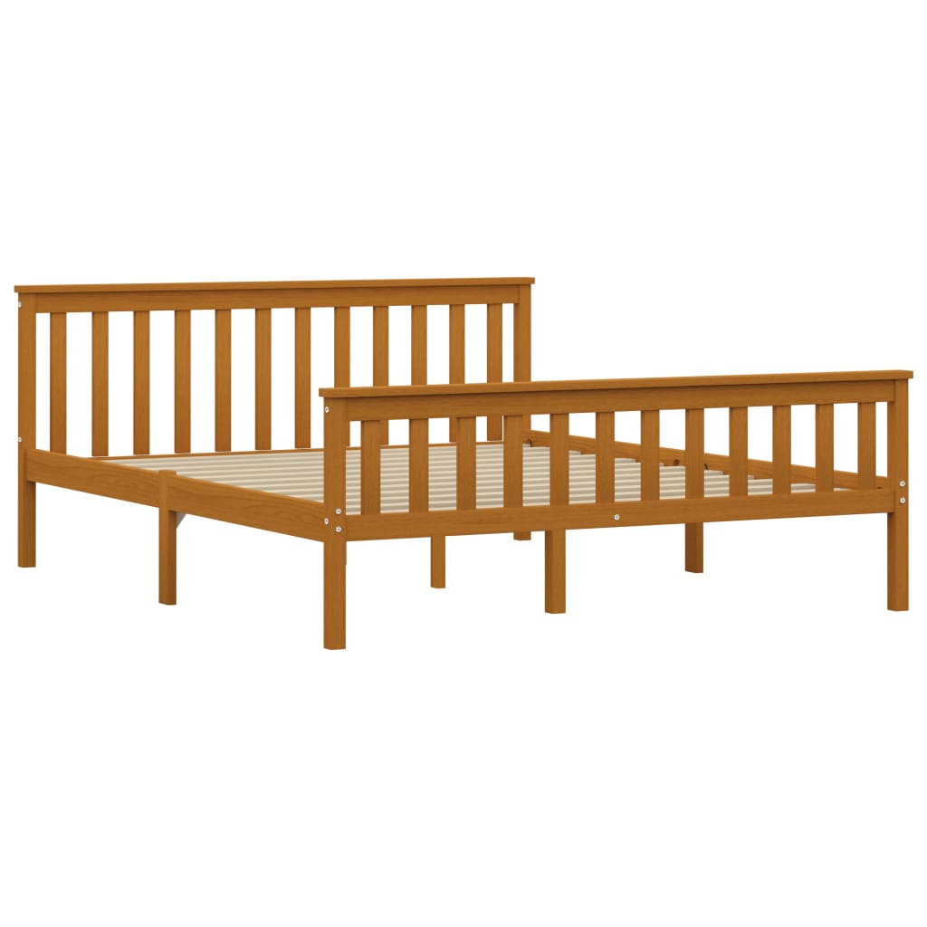 vidaXL Bed Frame Honey Brown Solid Pinewood 150 x 200 cm