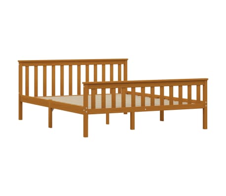 vidaXL Bed Frame Honey Brown Solid Pinewood 150 x 200 cm