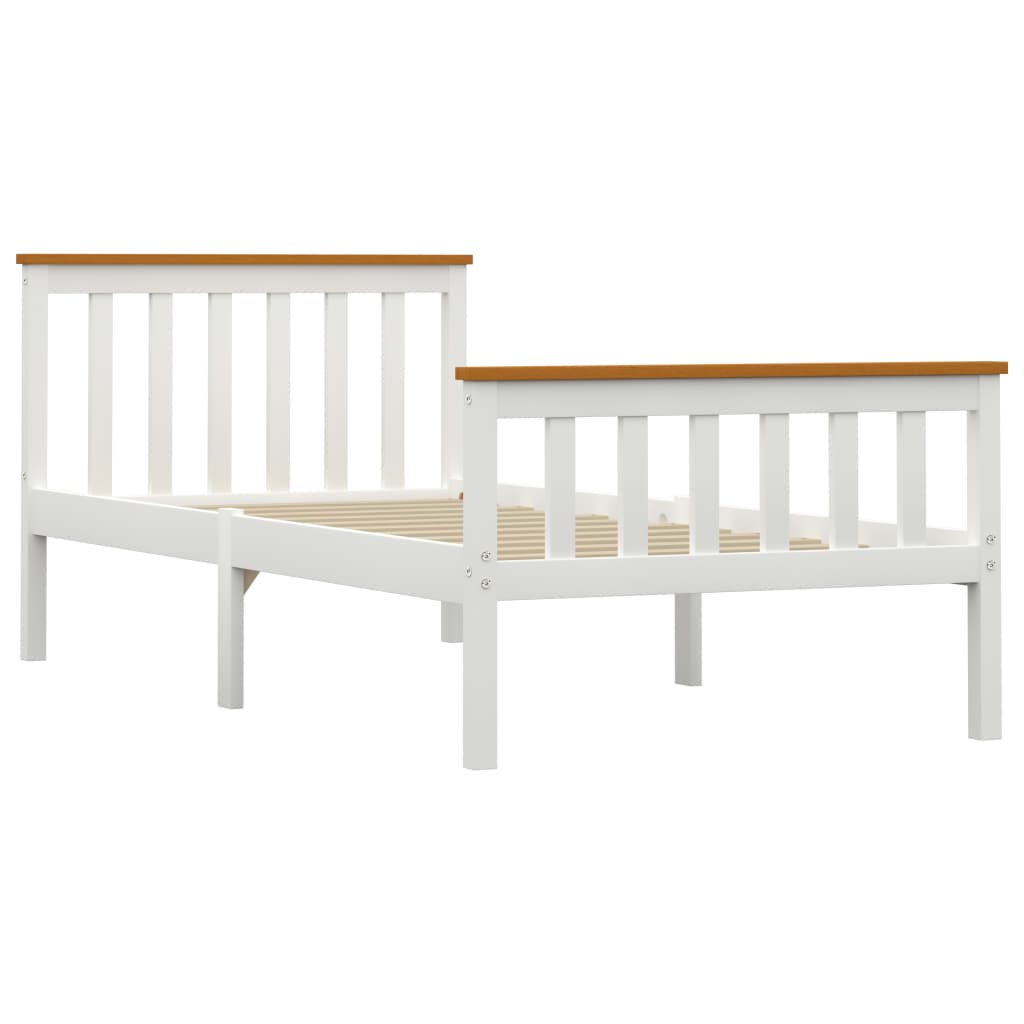 

vidaXL Bedframe massief grenenhout wit 100x200 cm