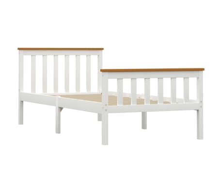 vidaXL Bed Frame White Solid Pinewood 100x200 cm