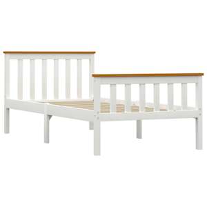 vidaXL Sengeramme hvit heltre furu 100x200 cm