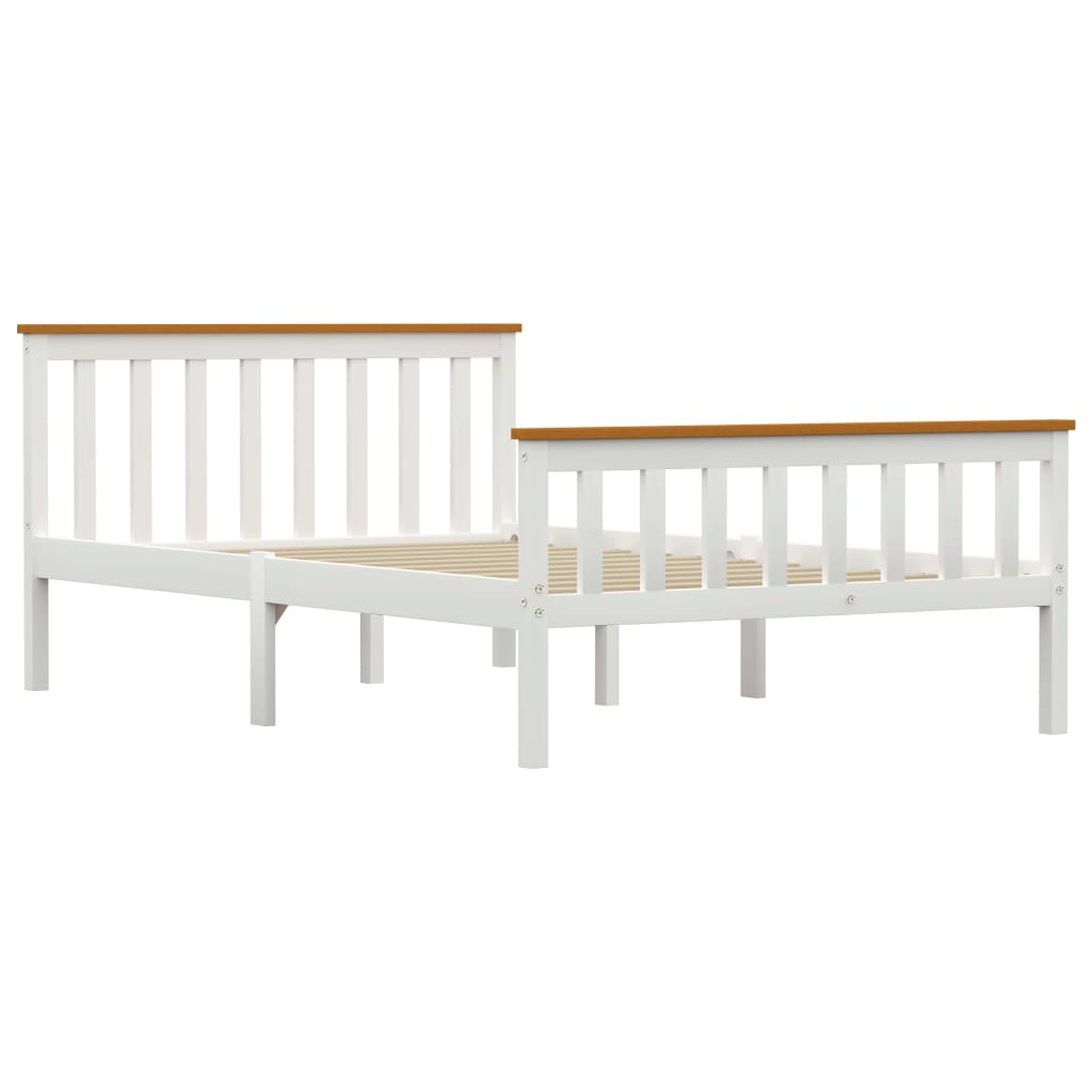 

vidaXL Bedframe massief grenenhout wit 120x200 cm