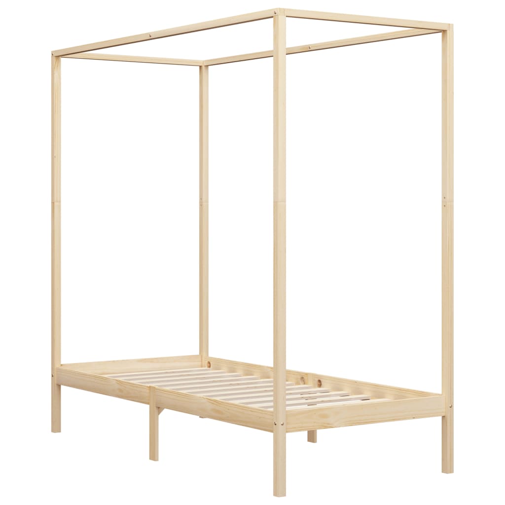 vidaXL Hemelbedframe massief grenenhout 90x200 cm afbeelding