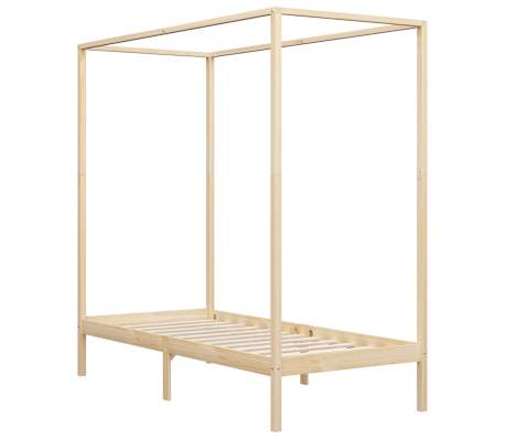 vidaXL Cadre de lit &agrave; baldaquin sans matelas bois massif 100x200 cm