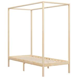 vidaXL Cadre de lit &agrave; baldaquin sans matelas bois massif 100x200 cm