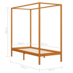Rám postele s nebesy medově hnědý masivní borovice 90 x 200 cm - obrázek 7