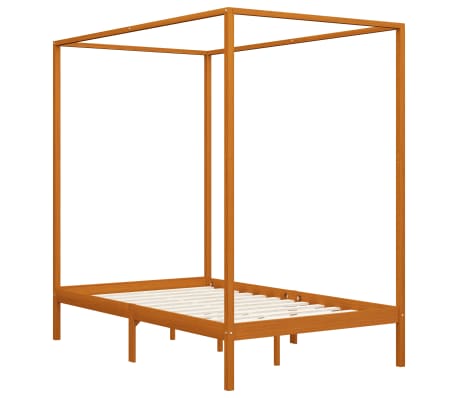 vidaXL Каркас Ліжка з Балдахіном Медово-Коричневий 120x200см Сосна