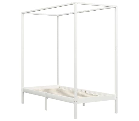 vidaXL Himmelbett-Gestell Wei&szlig; Massivholz Kiefer 90 x 200 cm