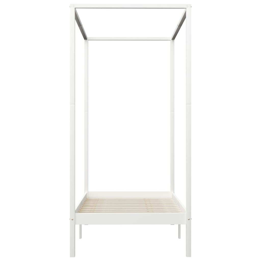 Alternativ bild 1 för VidaXl Sängram Himmelsäng Vit Massiv Furu 100X200 Cm