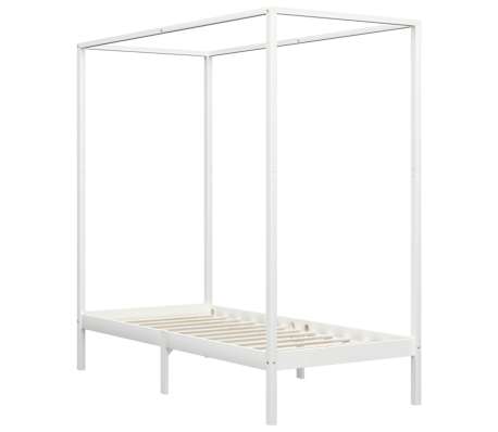 vidaXL Bed Frame | White | Solid pine wood, plywood slats | Single | Durable