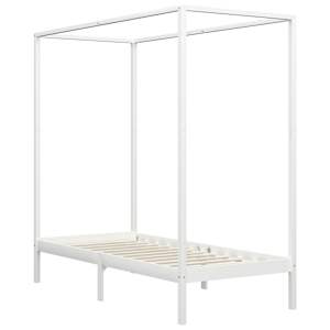 vidaXL Bed Frame | White | Solid pine wood, plywood slats | Single | Durable