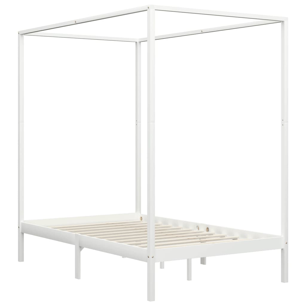 

vidaXL Hemelbedframe massief grenenhout wit 120x200 cm