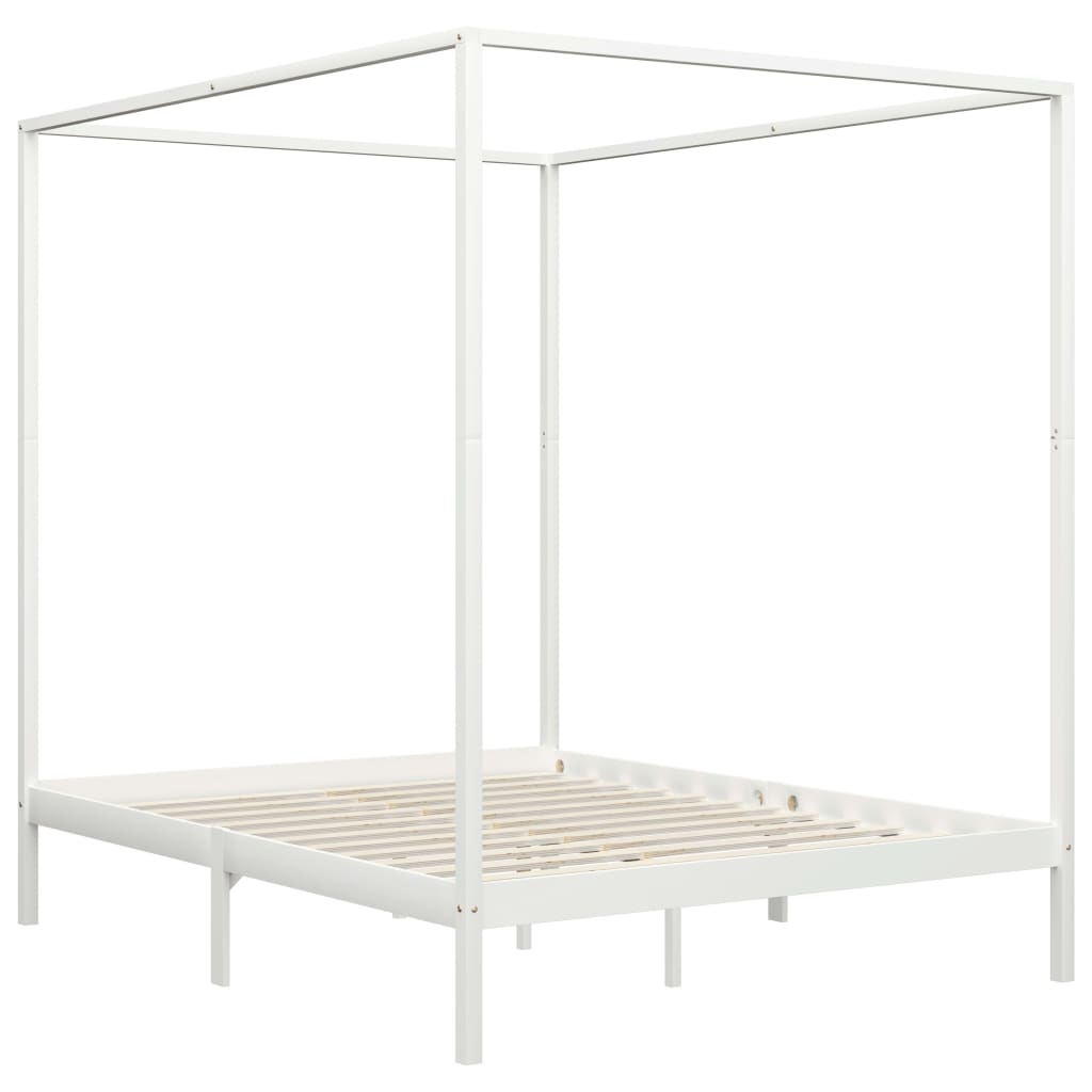 

vidaXL Hemelbedframe massief grenenhout wit 180x200 cm