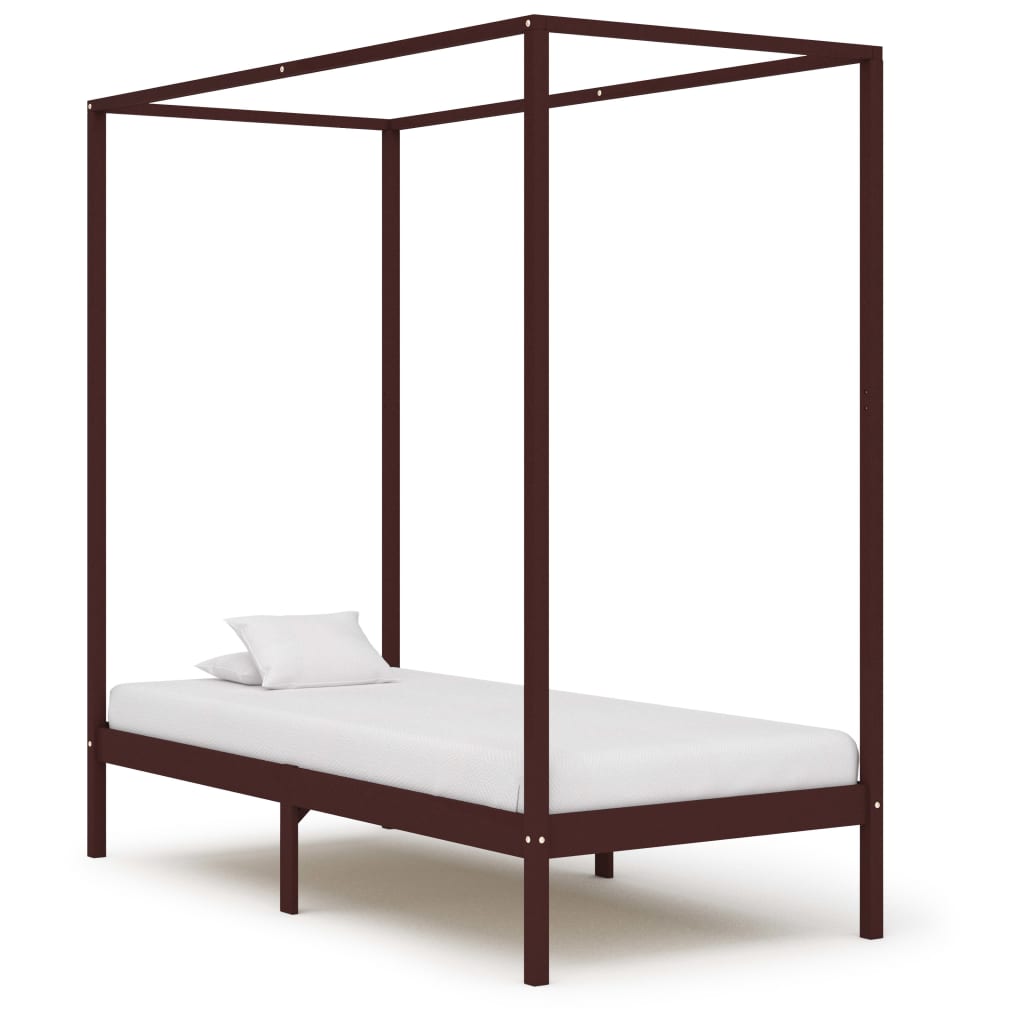 canopy-bed-frame-dark-brown-solid-pine-wood-90x200-cm-low-cost