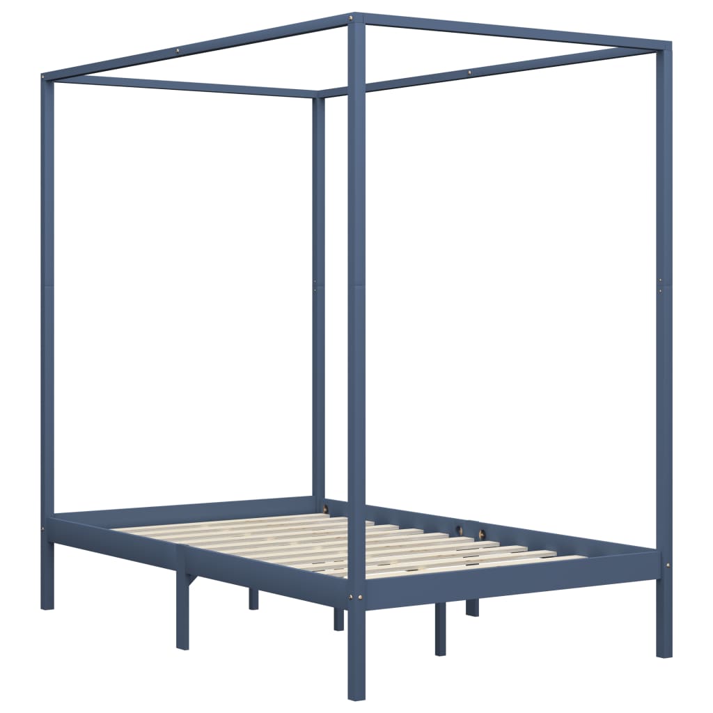 

vidaXL Hemelbedframe massief grenenhout grijs 120x200 cm