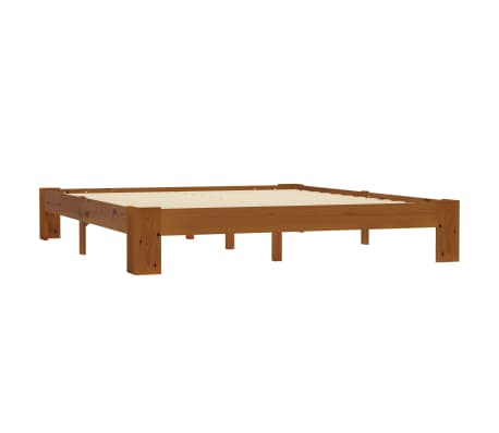 vidaXL Bed Frame Light Brown Solid Pine Wood 160x200 cm