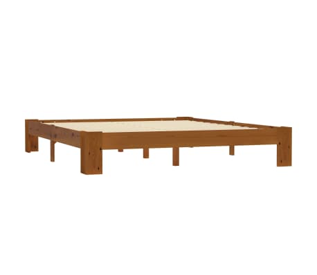 vidaXL Estructura de cama madera maciza pino marrón claro 180x200 cm