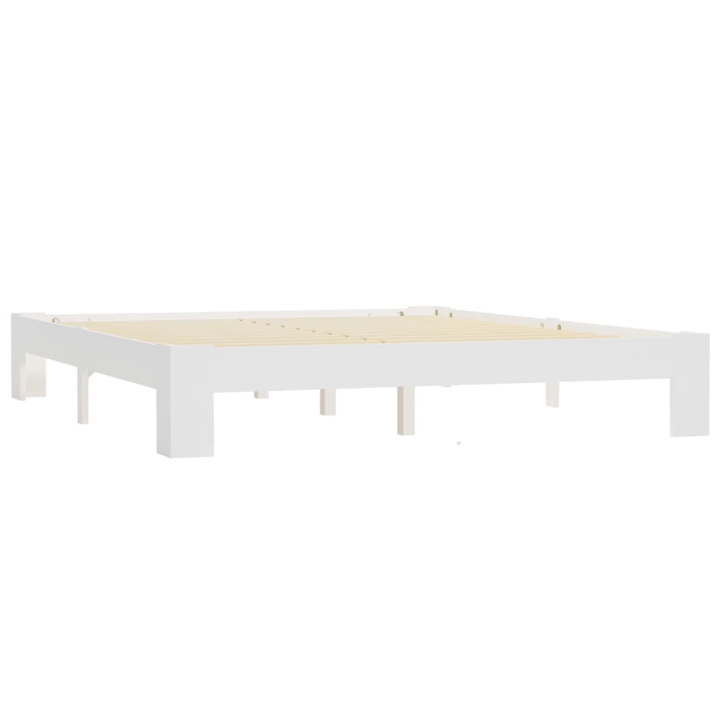 vidaXL Bedframe massief grenenhout wit 160x200 cm afbeelding