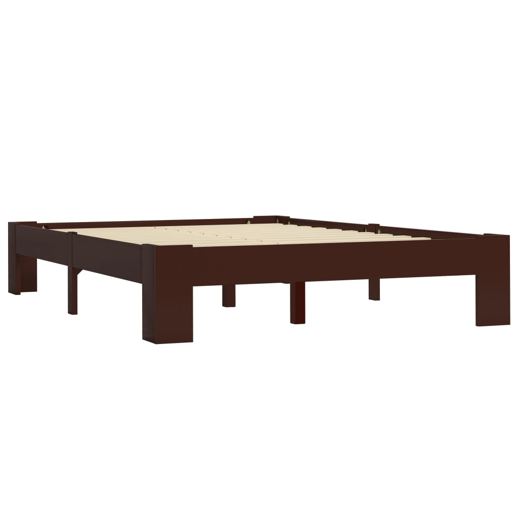 

vidaXL Bedframe massief grenenhout donkerbruin 120x200 cm