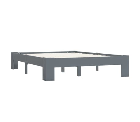 vidaXL Lovos rėmas, pilkos sp., 120x200cm, pu&scaron;ies medienos masyvas