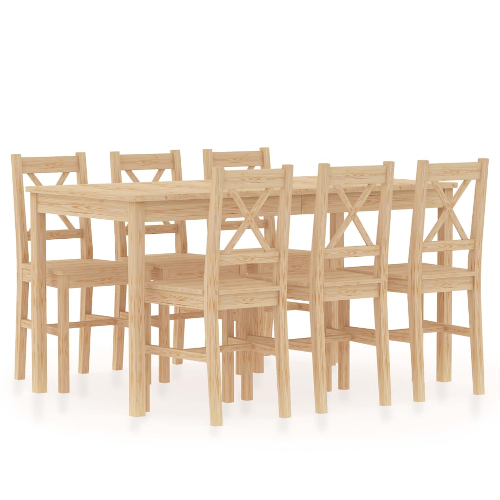 vidaXL Set mobilier de bucătărie, 7 piese, lemn de pin vidaXL