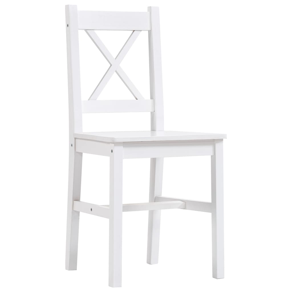 Set mobilier de bucătărie, 7 piese, alb, lemn de pin