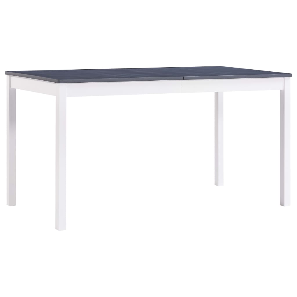 vidaXL Conjunto de comedor 7 piezas madera de pino blanco y gris