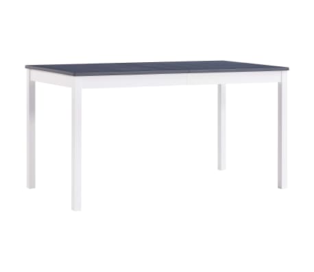 vidaXL Conjunto de comedor 7 piezas madera de pino blanco y gris