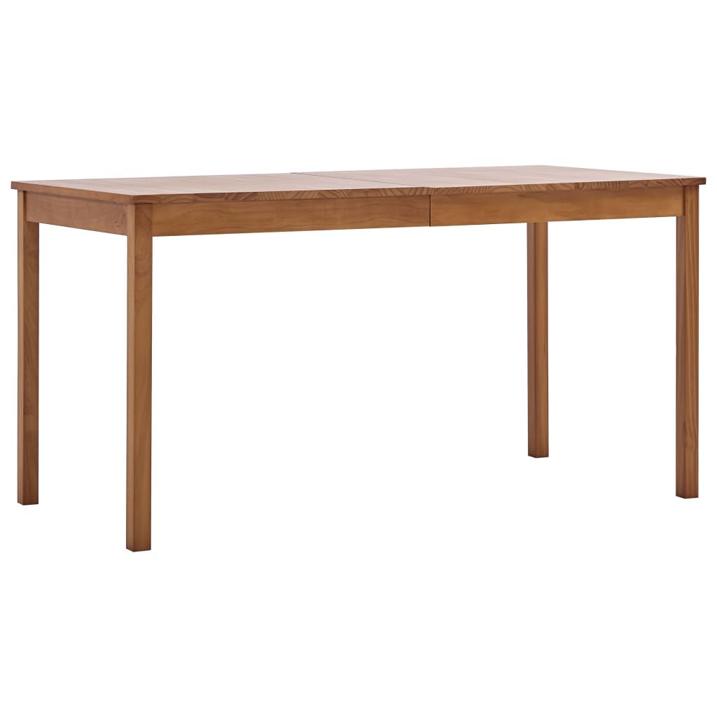 vidaXL Conjunto de comedor 9 piezas madera de pino marrón miel