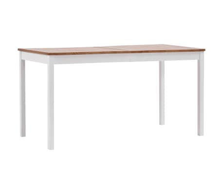 vidaXL Conjunto de comedor 9 piezas madera de pino blanco y marrón