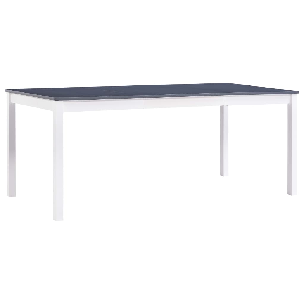 vidaXL Conjunto de comedor 9 piezas madera de pino blanco y gris