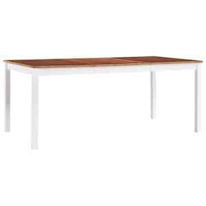 vidaXL Valgomojo baldų kompl., 9 d., balt. ir rud. sp., pu&scaron;ies med.