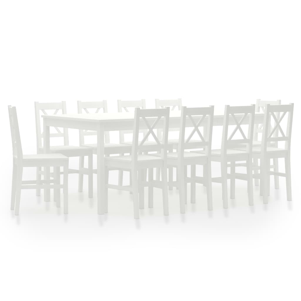 vidaXL Set de mobilier de bucătărie, 11 piese, alb, lemn de pin vidaXL imagine noua 2022
