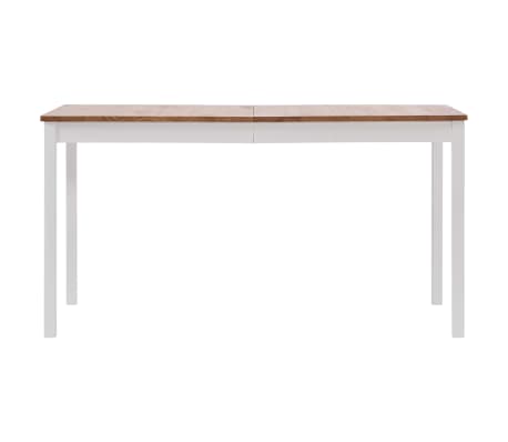 vidaXL Eettafel 140x70x73 cm grenenhout wit en bruin