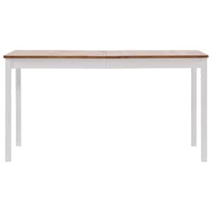 vidaXL Τραπεζαρία Λευκή και Καφέ 140 x 70 x 73 εκ.