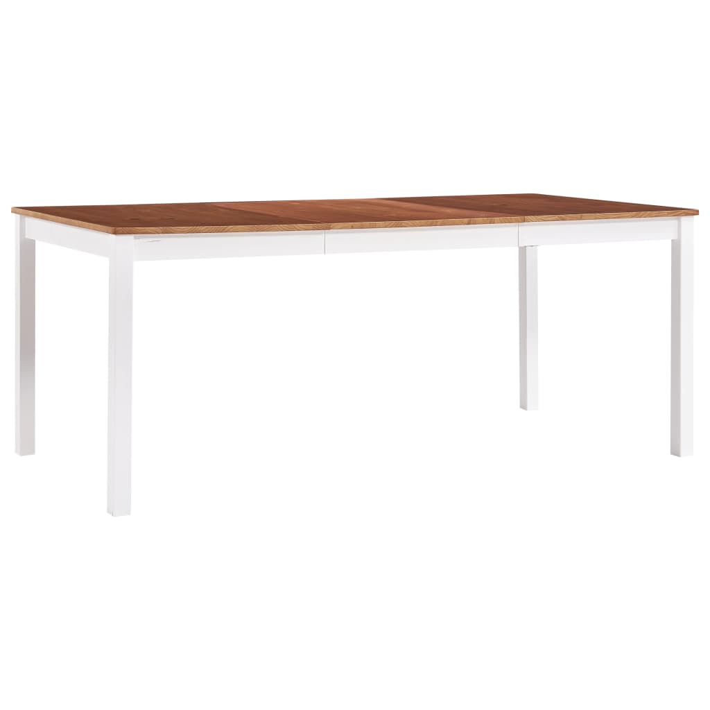 vidaXL Spisebord hvit og brun 180x90x73 cm furu - Møbler > Bord > Spisebord