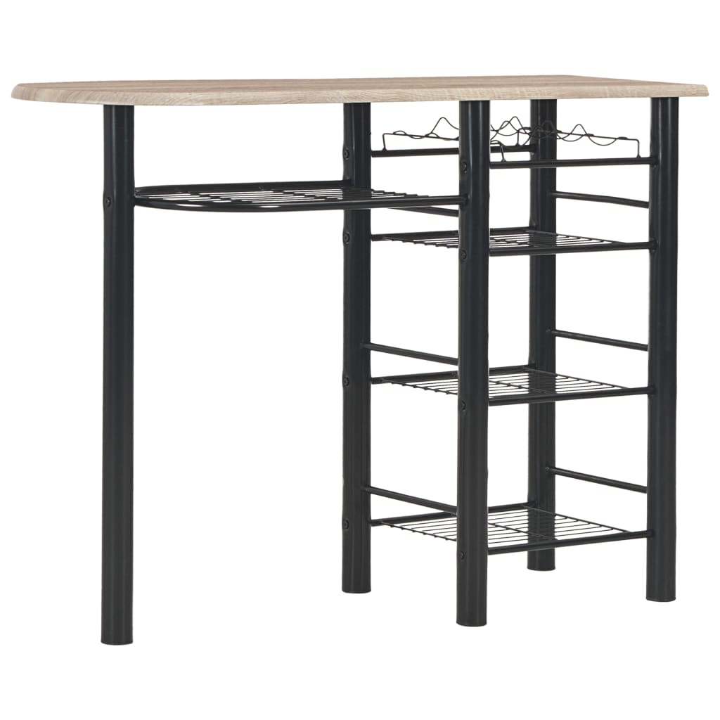 Vidaxl Set Mobilier De Bar, Cu Rafturi, 3 Piese, Lemn Si Otel