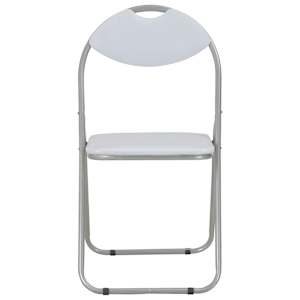 Zložljivi jedilni stoli 2 kosa belo umetno usnje - slika 3