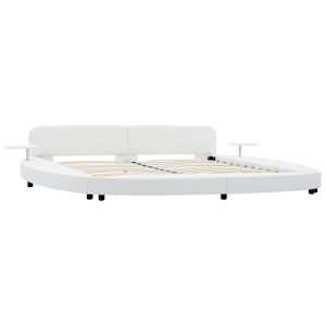 vidaXL Lovos rėmas, baltos spalvos, 180x200 cm, dirbtinė oda