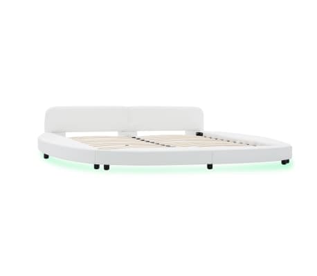 vidaXL fehér LED-es műbőr ágykeret 180 x 200 cm