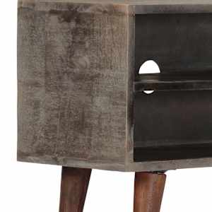 TV stolek šedý 130 x 30 x 46 cm masivní hrubý mangovník - obrázek 7