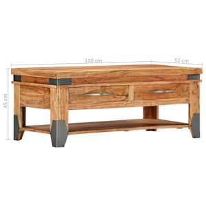 Konferenční stolek 110 x 52 x 45 cm masivní akáciové dřevo - obrázek 9