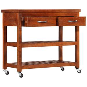 vidaXL Τρόλεϊ Κουζίνας 100 x 48 x 89 εκ. από Μασίφ Ξύλο Ακακίας