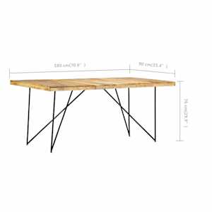 Jídelní stůl 180 x 90 x 76 cm masivní mangovníkové dřevo - obrázek 6