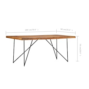 Jídelní stůl 180 x 90 x 76 cm masivní akáciové dřevo - obrázek 6