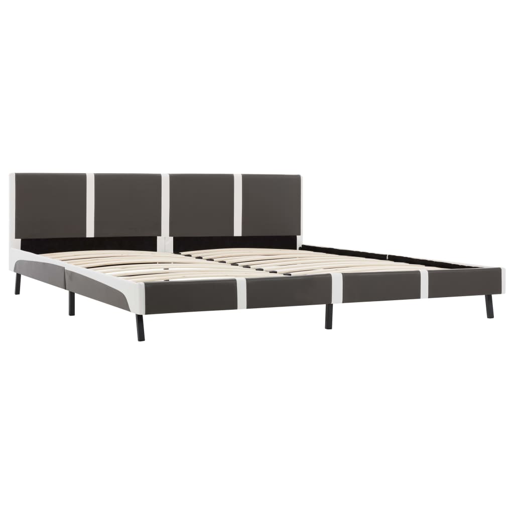 

vidaXL Bedframe kunstleer grijs en wit 180x200 cm