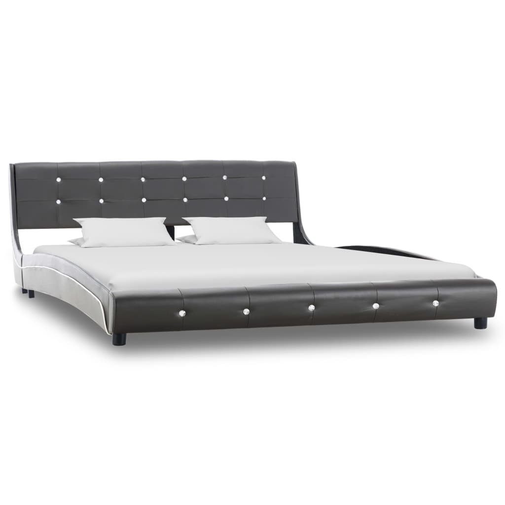 vidaXL Cadru de pat, gri, 150×200 cm, piele ecologică vidaXL